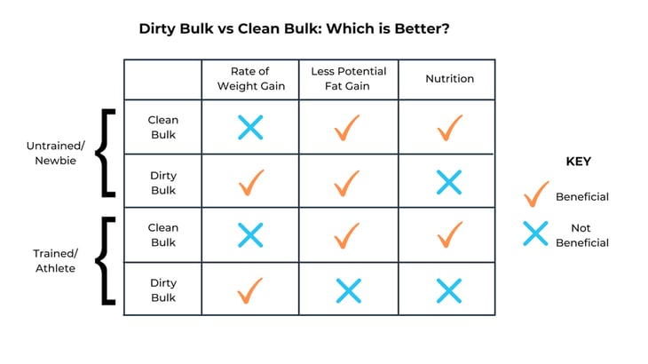 clean bulking vs dirty bulking