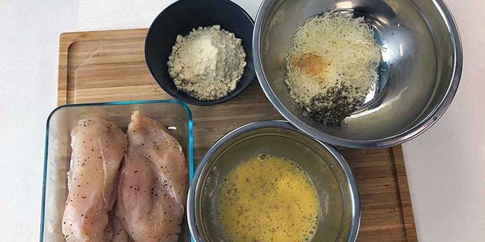 Keto Chicken Parm Recipe Breading Process