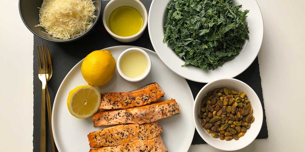 Keto Salmon on LemonParm Kale Salad Recipe