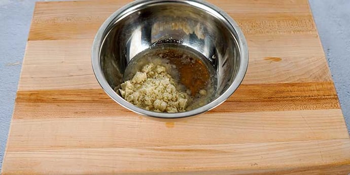 mix liquid ingredients and almond flour in a bowl