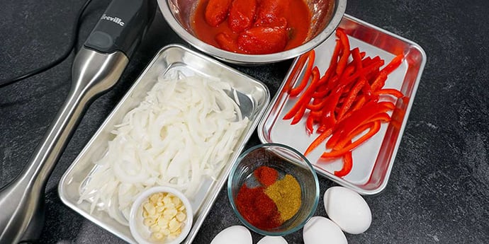 Paleo Shakshouka Breakfast Recipe Ingredient Prep