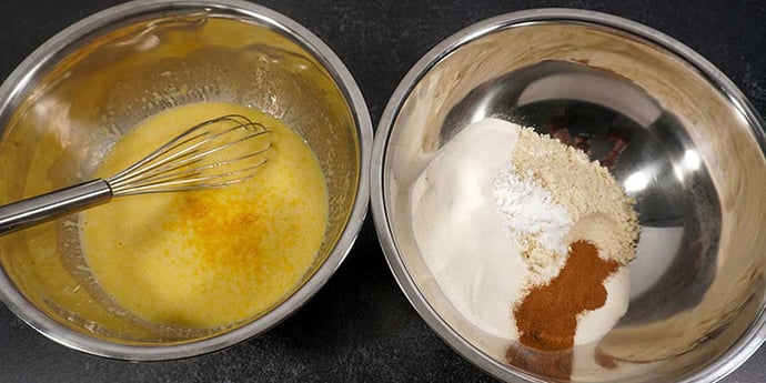 Mix dry ingredients in a separate bowl