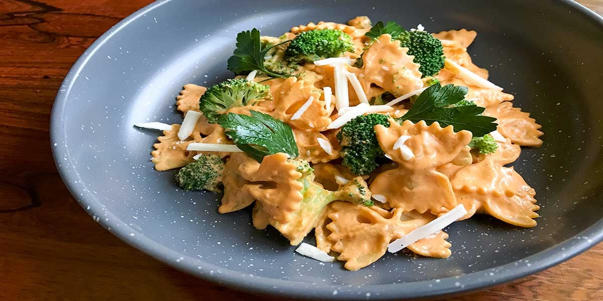 Creamy Vegan Piquillo Alfredo Pasta Farfalle Recipe