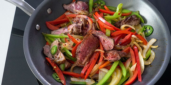 sauting steak for steak fajita bowl recipe 