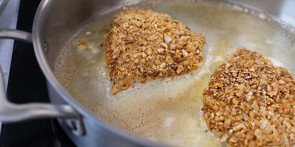 shallow frying keto fried chicken