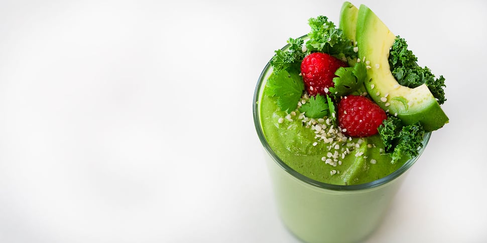 keto green smoothie in meal prep glass