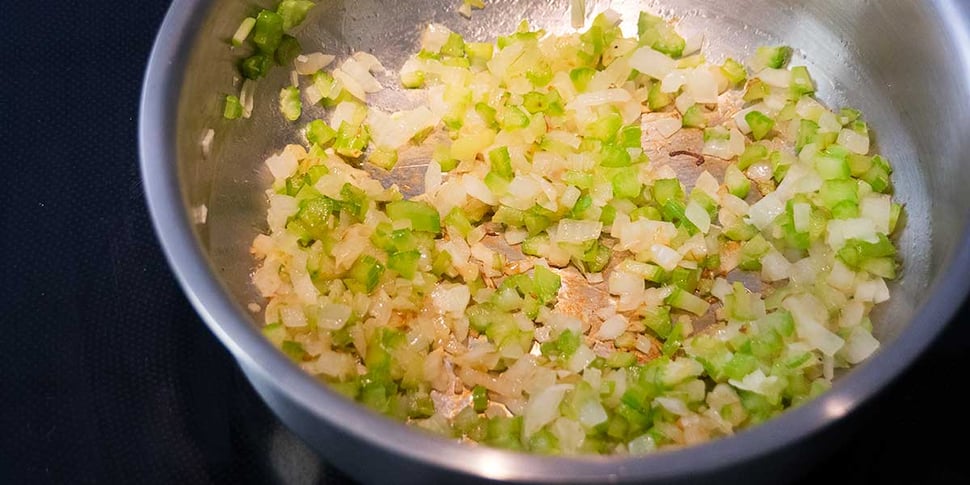 Sauteing aromatics for keto chili recipe 