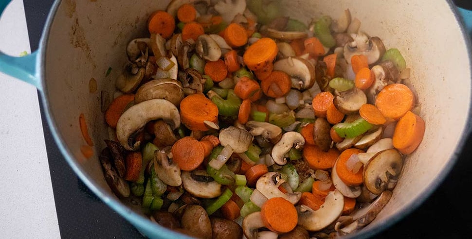 sauting vegetables for keto beef stew recipe 