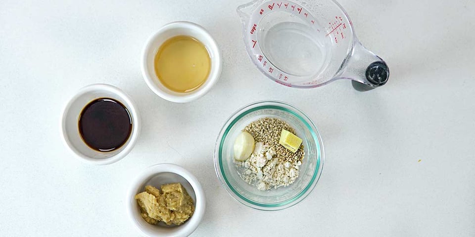 ingredients for miso dressing recipe