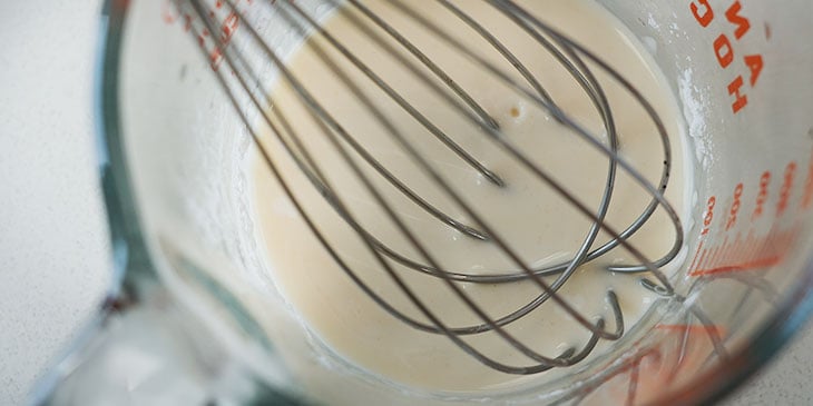 cornstarch slurry in measuring cup