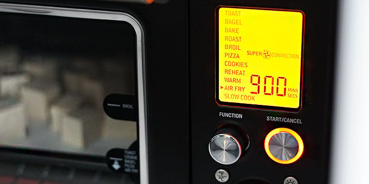 frying tofu in breville air-fryer oven 