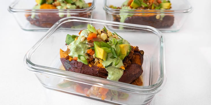 Vegan Meal Plan Southwester Stuffed Sweet Potato 