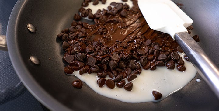 melting chocolate for protein cookie dough bar 