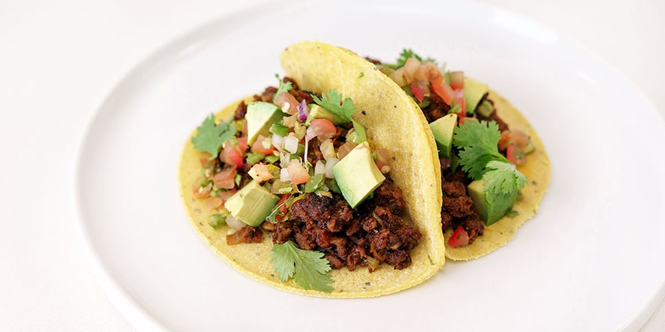 vegan taco recipe on plate 