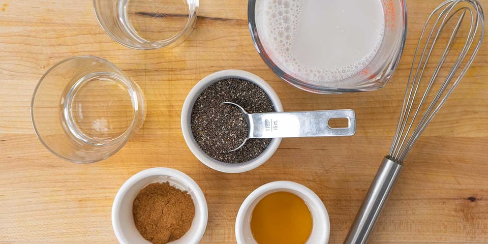 ingredients for chia seed pudding recipe