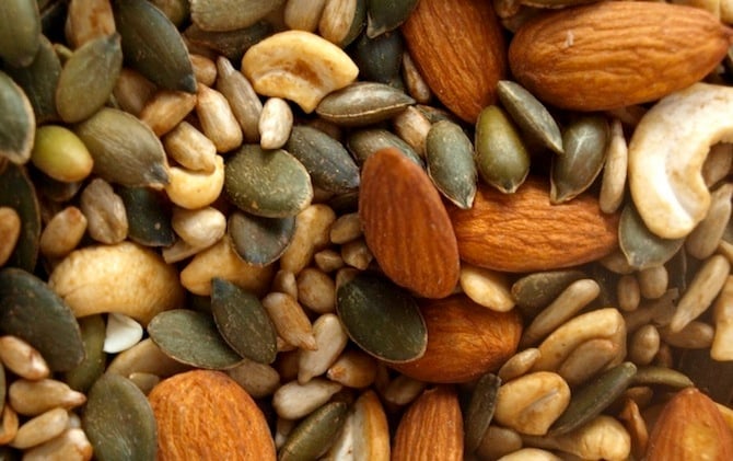 Mixed nuts and seeds are a great Paleo snack choice
