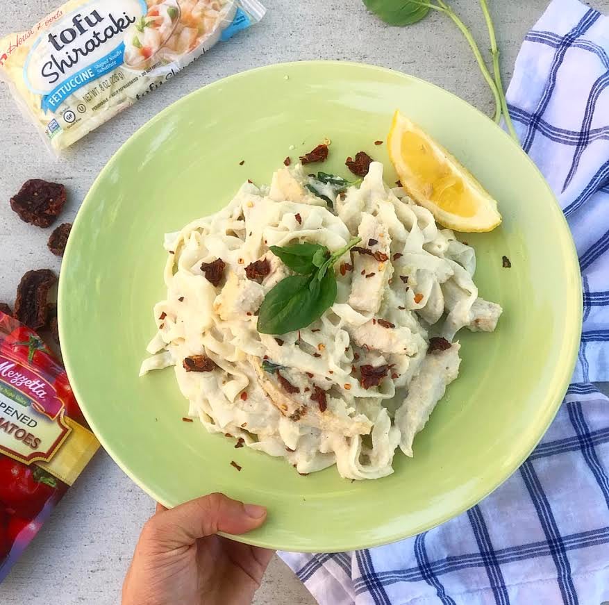 LowCarb Pasta with Cashew Chicken Alfredo