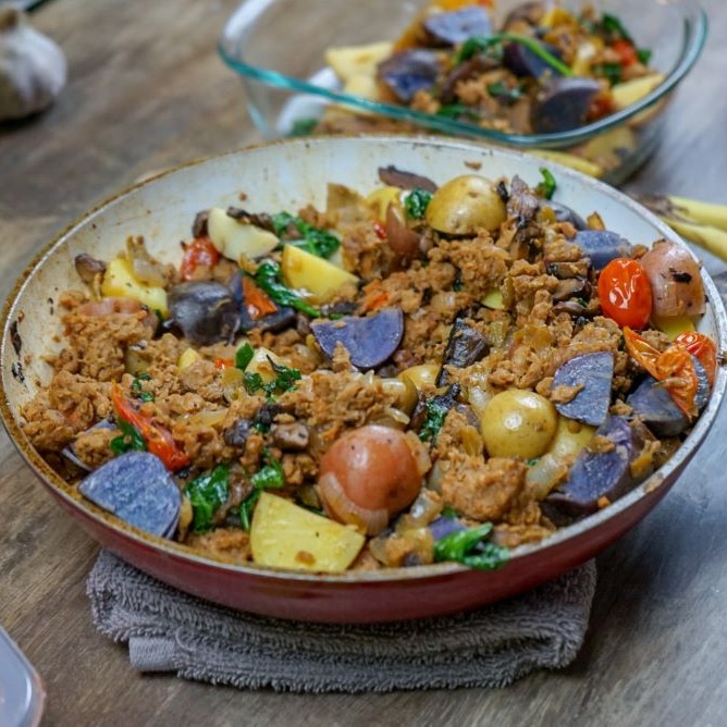 Vegan Veggie and Beef Breakfast Skillet