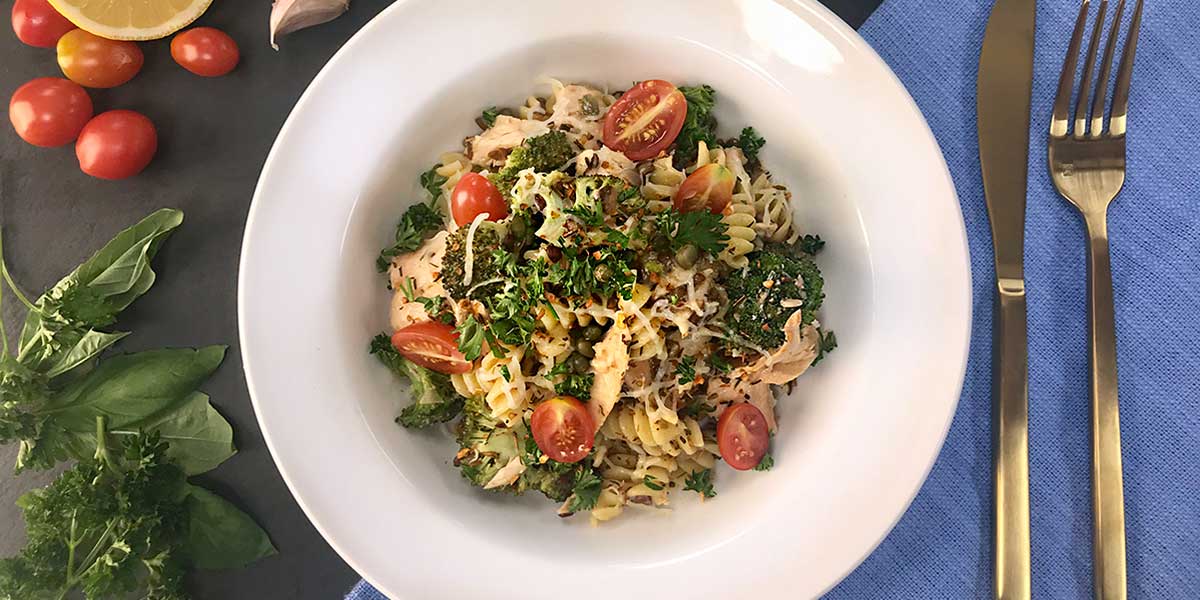 Baked Salmon Pasta Piccata Recipe
