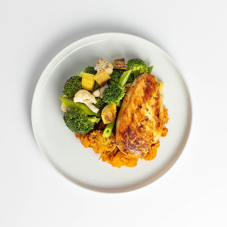 Free Range Chicken Breast with Sweet Potato and Mixed Vegetables