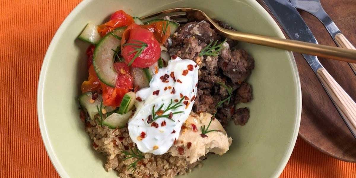 Loaded Mediterranean Beef Bowl Recipe