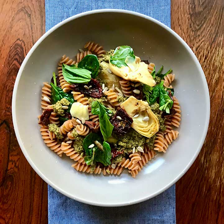 High Protein Pesto Pasta Recipe -image
