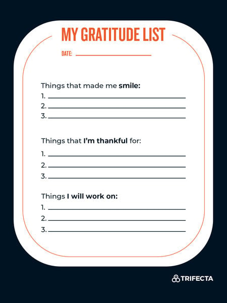 mindfulness gratitude list 