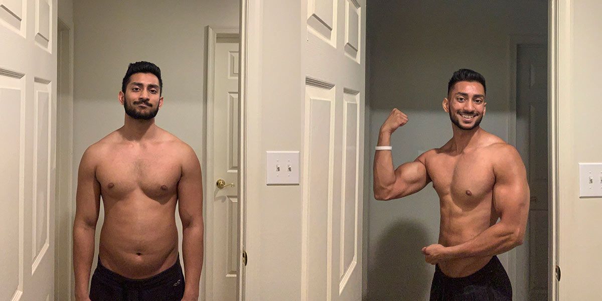 Brijesh overcomes COVID-19 to take second place in the 90 day challenge before and after photos