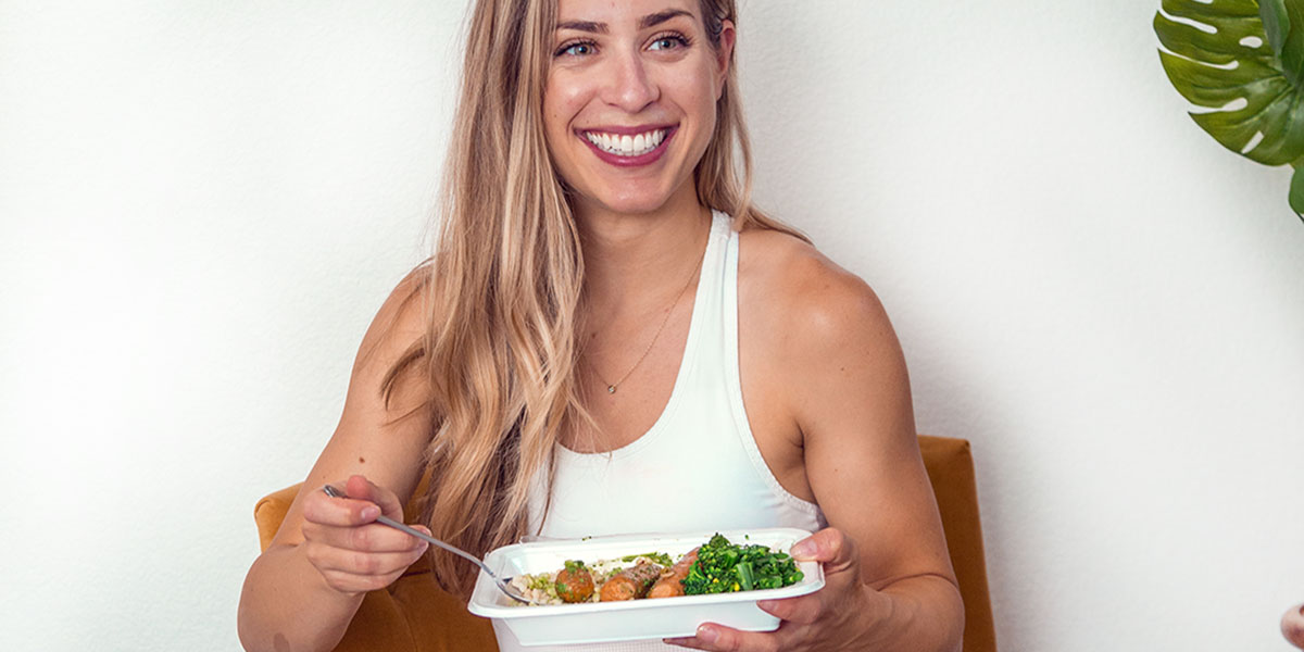 woman eating low cab foods for low carb diet